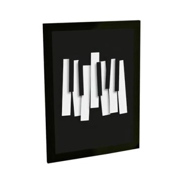 Imagem de Quadro Decorativo Piano Teclado Musica Banda Ilustração Teclas Decoração Poster Quarto Sala