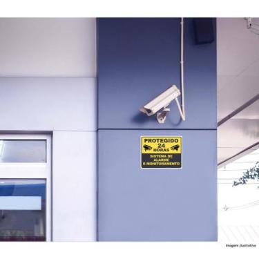 Imagem de Kit 2 Adesivos Protegido 24horas Sistema de Alarme 16cmx20cm - PRESENT