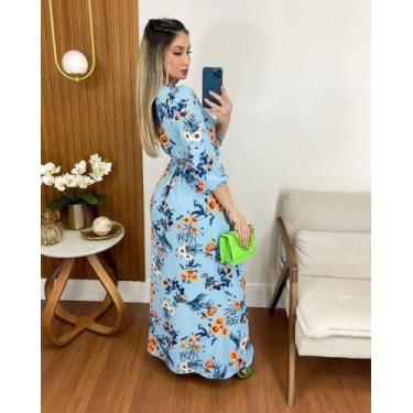 Imagem de Vestido longo Estampado bella  - Bellastylus, Azul, G