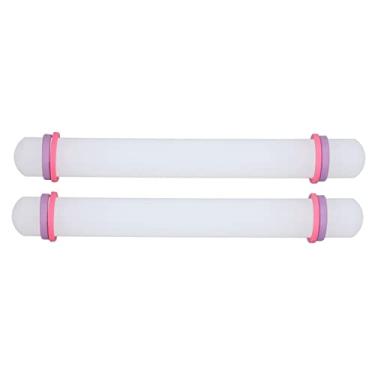 Imagem de Conjunto de pinos de rolagem de plástico 2pcs premium seguro Durável na superfície de superfície robusta alça robusta extremidades arredondadas para doces fontes de argila de