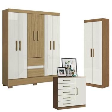 Imagem de Guarda Roupa Casal Coimbra 2005138 com Armário Multiuso New 2000191 e 