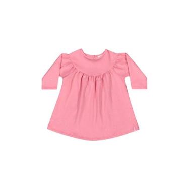 Imagem de Vestido Manga Longa com Glitter para Bebê Menina Quimby, Rosa, 3