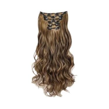 Imagem de Loira Preta 24 Polegadas Longas Extensões De Cabelo Sintético Reto 16 