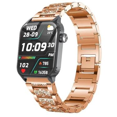 Imagem de Pulseira de reposição ajustável para relógios inteligentes TRAUSI TG08 de 4,6 cm (ouro rosa, pulseira de tamanho de 22 mm)