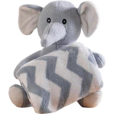 Imagem de Bichinho De Pelúcia Floresta New Com Manta Bebê 100x75cm Elefante - BE