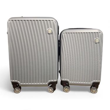 Imagem de Kit 2 Malas de Viagem ABS Cor Prata com Segredo de Segurança