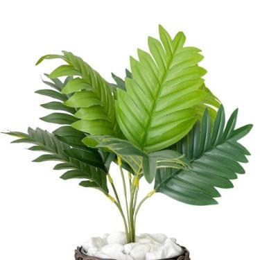 Imagem de Planta Palmeira Artificial 9 Folhas Buquê Decoração Casa - Flor Imp