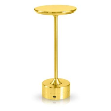 Imagem de Luminária de Mesa Candeeiro Led Dourada Sem Fio Tutto Home Recarregáve
