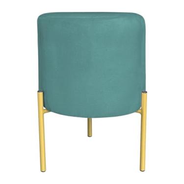 Imagem de Puff Decorativo Soren Suede Pés de Ferro Dourado - Pallazio