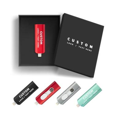 Imagem de Flash drives OTG personalizados a granel, pacote com 100 unidades de polegar retrátil 4 em 1 USB 3.0, brindes promocionais da marca, brindes de negócios, opção de embalagem de personalização de
