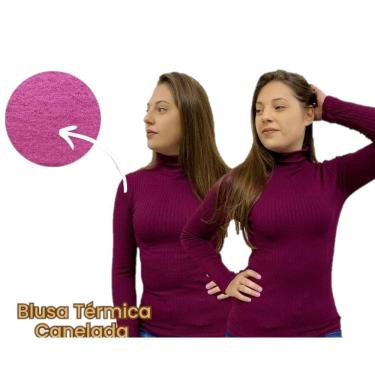 Imagem de Blusa Segunda Pele Térmica Canelada Feminina Gola Alta
