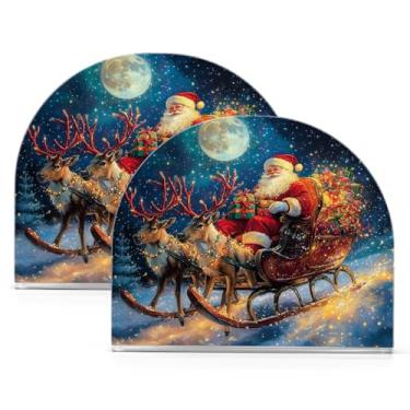 Imagem de Porta-guardanapos mágicos de Papai Noel para mesas porta-guardanapos de coquetel de papel para jantar na cozinha, dispensador de guardanapo de jantar acrílico para restaurante, decoração de casa