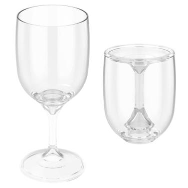 Imagem de 2 peças de taças de champanhe de plástico dobrável, à prova de choque, dobrável, taça de vinho transparente, fácil de limpar para festas e piqueniques