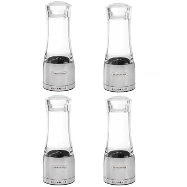 Imagem de 4 Moedores de Sal Pimenta Inox com Moinho Cerâmica Tramontina Realce Cozinha