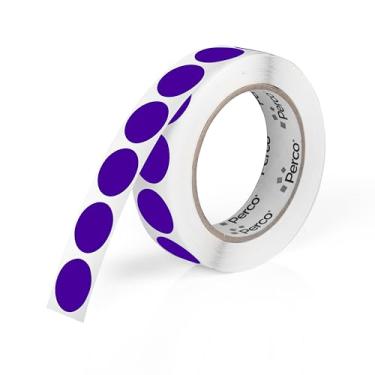 Imagem de Perco Etiquetas adesivas redondas roxas de 2,5 cm com adesivo permanente - 1.000 etiquetas por rolo - Cores vibrantes, forte adesão - Feito nos EUA
