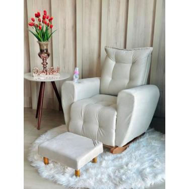 Imagem de Poltrona Cadeira de Amamentação Balanço e Puff Ternura - B Home Decor,
