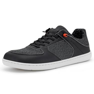 Imagem de Pulltop Sapatos masculinos com bico largo e descalço – Sapatos sociais minimalistas, sem queda, sem queda, sem cadarço, para caminhada, antiderrapante, para homens, Wt01 | Sox preto, 13 Wide