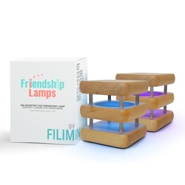 Imagem de Friendship Lamp Conjunto de 2 lâmpadas de toque de longa distância da Filimin – WiFi conectado, presentes de longa distância, luminária de mesa ativada por toque, presentes de amizade de longa