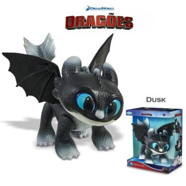 Imagem de Boneco Dusk Dragões Baby Como Treinar Seu Dragão Preto Pupee, Preto