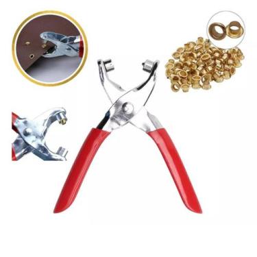 Imagem de Alicate Para Aplicar/Colocar Ilhos Manual + 100 Ilhoses 4Mm - Tienda O