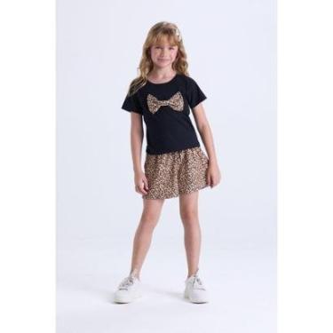 Imagem de Conjunto Infantil de Verão Menina Laço Oncinha-Feminino