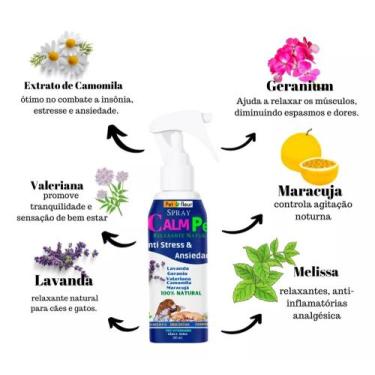 Imagem de Spray Calm Pet Anti Stress Ansiedade Cães/gatos  100% Natural - PetFle