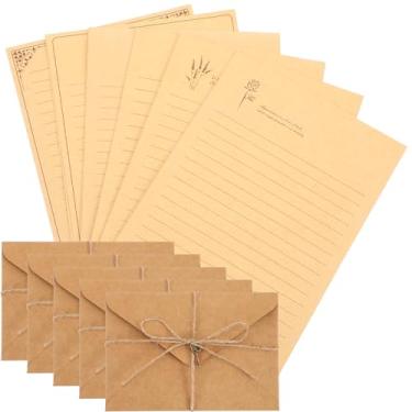 Imagem de 72 peças de papelaria vintage e envelopes, 24 peças de papel de carta vintage com 12 envelopes retrô, cordas, chaves, adesivos, conjunto de papelaria para cartões comemorativos de aniversário e