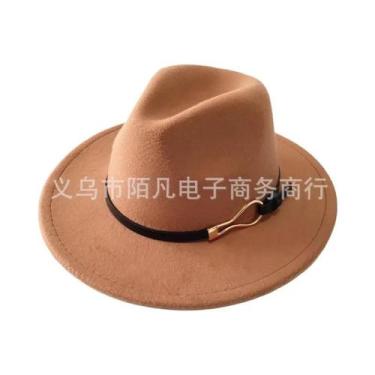 Imagem de Chapéu Feminino De Feltro De Lã Para Outono/Inverno Com Fivela Estilo 