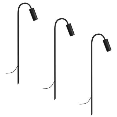 Imagem de Kit 3 Luminárias De Chão Balizador Espeto Jardim Preto 80Cm
