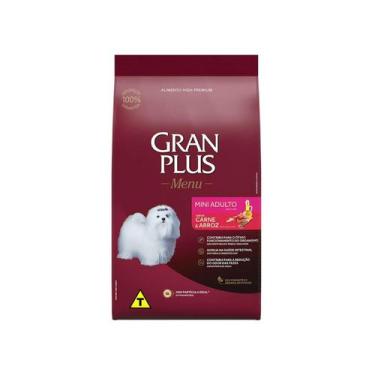 Imagem de Ração GranPlus Menu Carne e Arroz para Cães Adultos Mini 10,1kg - Gran