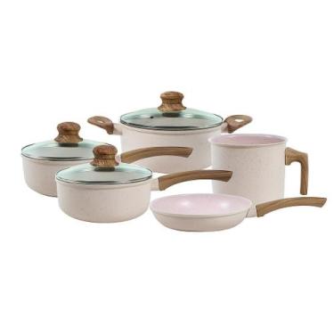 Imagem de Jogo de Panelas Antiaderente Alumínio Indução Ecoglide Tuut 5 Peças Va