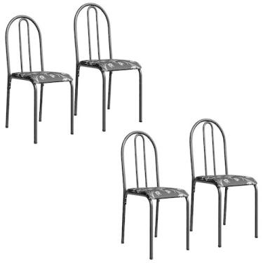 Imagem de Kit 4 Cadeiras 544 Sala Jantar Cozinha Pés Aço Tubular - Loja DoceLar,
