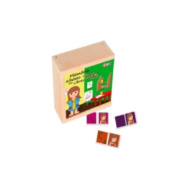 Imagem de JOGO DA MEMÓRIA ALFABETO ILUSTRADO EM LIBRAS MADEIRA C CAIXA