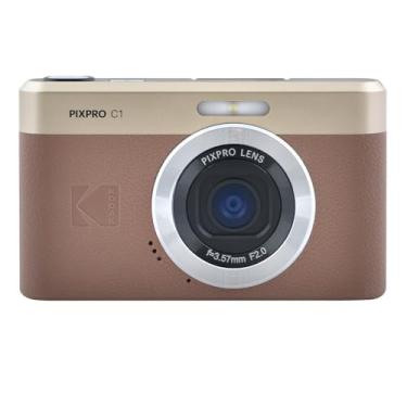 Imagem de KODAK Câmera digital com zoom PIXPRO C1 – 13 MP compacta aponte e fotografe com tela flip LCD de inclinação de 2,8 polegadas 180°, design retrô vintage com zoom 4X e vídeo Full HD de 1080p para