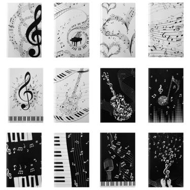Imagem de 12 Pcs Mini Music Notepads Set,Black and White Musical Small Memo Pocket Notebook Bulk Music Major Student Daily Weekly Planner Journal Horizontal Line Notebook Gifts for Musical Party Supplies