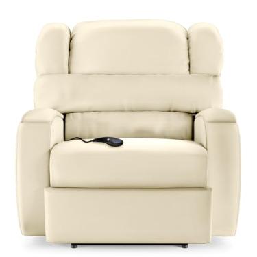 Imagem de Poltrona do Papai Sala de Cinema Reclinável Manchester Controle Power Elétrico USB PU Bege G23