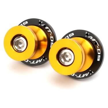 Imagem de BYYINGSUS Compatível com MT03 MT09 MT10 MT 03 09 10 Mt03 Mt09 Mt10 Bobinas de braço oscilante parafusos de suporte deslizantes acessórios de motocicleta de braço oscilante de 6 mm (ouro MT09)