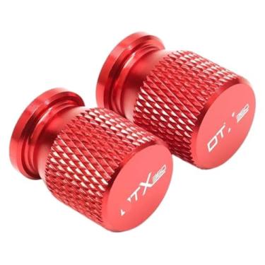 Imagem de Tampa da tampa da haste da porta de ar da válvula de pneu, acessórios de motocicleta de alumínio compatíveis com Kymco DTX 125 350 360 DT X360 2022-2023 2024 (vermelho)