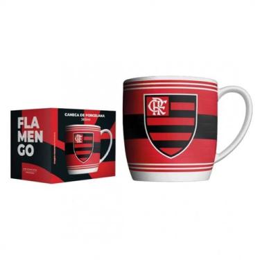 Imagem de Caneca de Porcelana Flamengo 360ml  Oficial Licenciada Café e Bebidas 