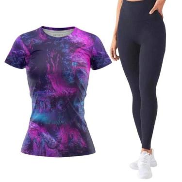 Imagem de Kit Calça Legging Feminina Fitness Blusa Academia Treino Caminhada Mus