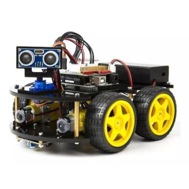 Imagem de Kit Robô Inteligente 4WD Completo com Controle Remoto e Bluetooth - AD