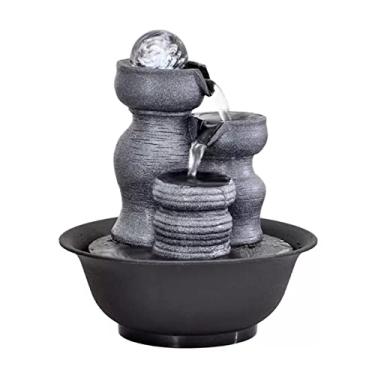 Imagem de XFNVXC Fonte decorativa para interior de mesa, fonte de mesa, fonte da sorte, fonte decorativa de água corrente para casa, ornamento de água circulante, fonte ornamental para casa