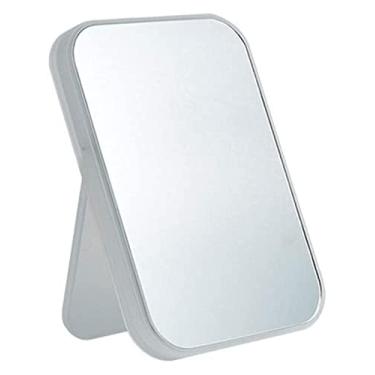 Imagem de AKALNNB Espelho de maquiagem, redondo fosco, moderno minimalista quarto dormitório casa espelho de maquiagem, espelho princesa portátil.