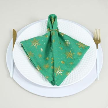 Imagem de Kit 6 Guardanapos de Tecido Natalinos Lumine Oxford 42x42cm 100% Poliéster para Mesa Posta