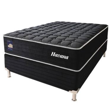 Imagem de Cama Box Casal Bonno Havana Molas Ensacadas 138X188X78, PRETO, Casal
