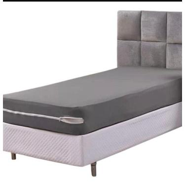 Imagem de Capa para colchão solteiro com zíper - Rose , Cinza