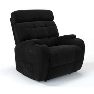 Imagem de Poltrona Do Papai Reclinável Manual Com Massagem Em Tecido Bouclé