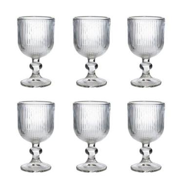 Imagem de Jogo De Taça Canelada Vidro Lotus Clear 270ml 6 Peças - Wincy Casa