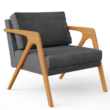 Imagem de Poltrona Pietra Estrutura De Madeira Cinza Escuro