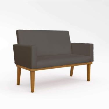 Imagem de Sofá Namoradeira Reforçada 2 Lugares Luxo Tecido Courino Cor:courino Cinza